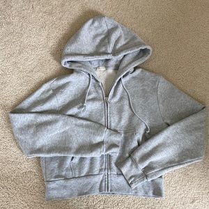 Brandy Melville cropped zip up hoodie